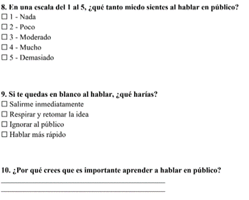 Evidencia de la encuesta inicial